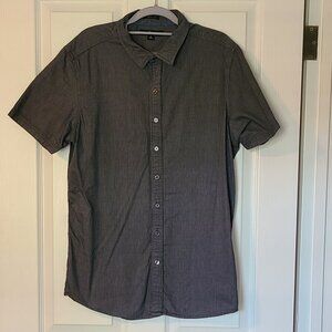 Marc Anthony Button Down Short Sleeve Black with White Pin Strips XL SLIM FIT